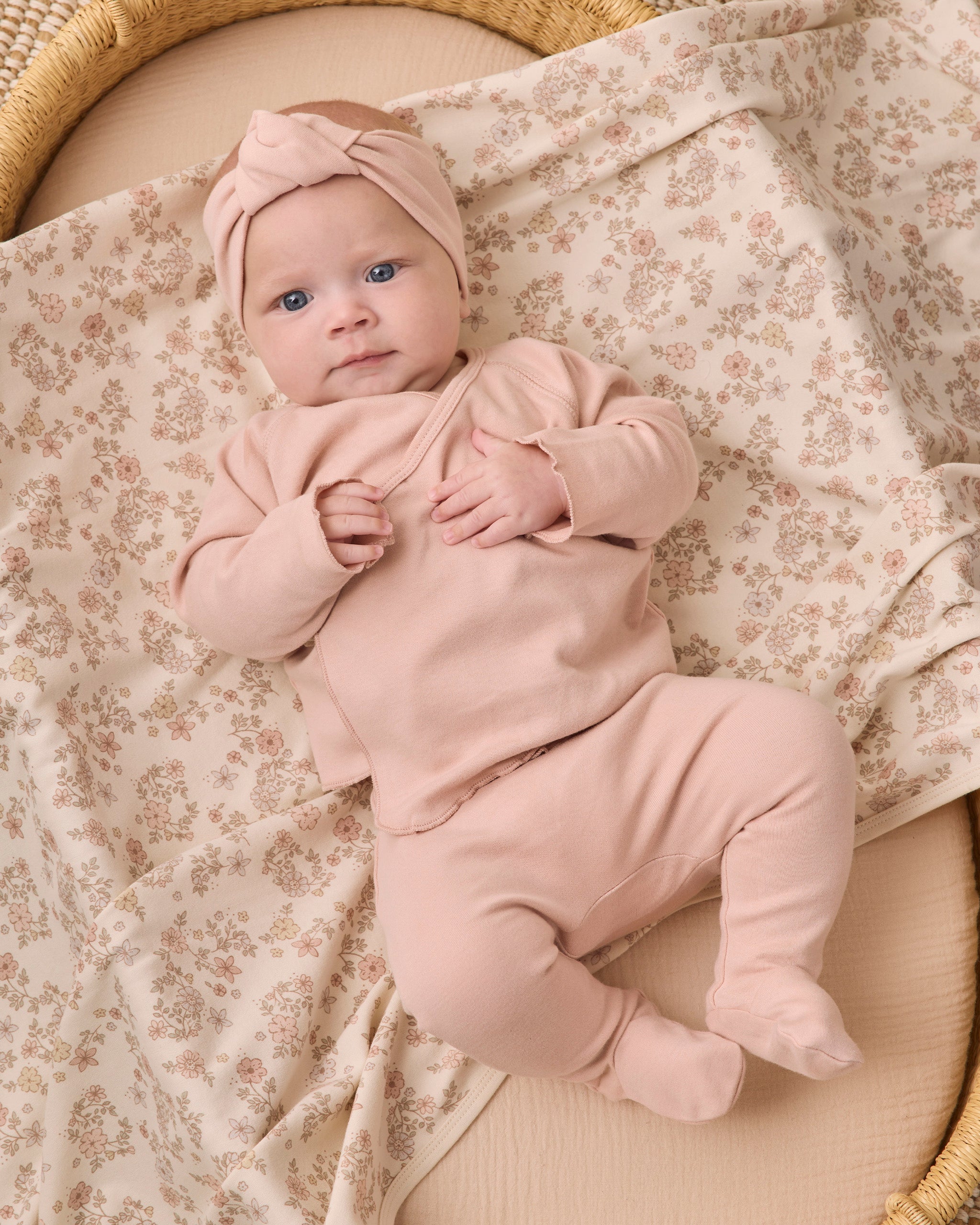 Wrap Top + Footed Pant Set || Dusty Rose