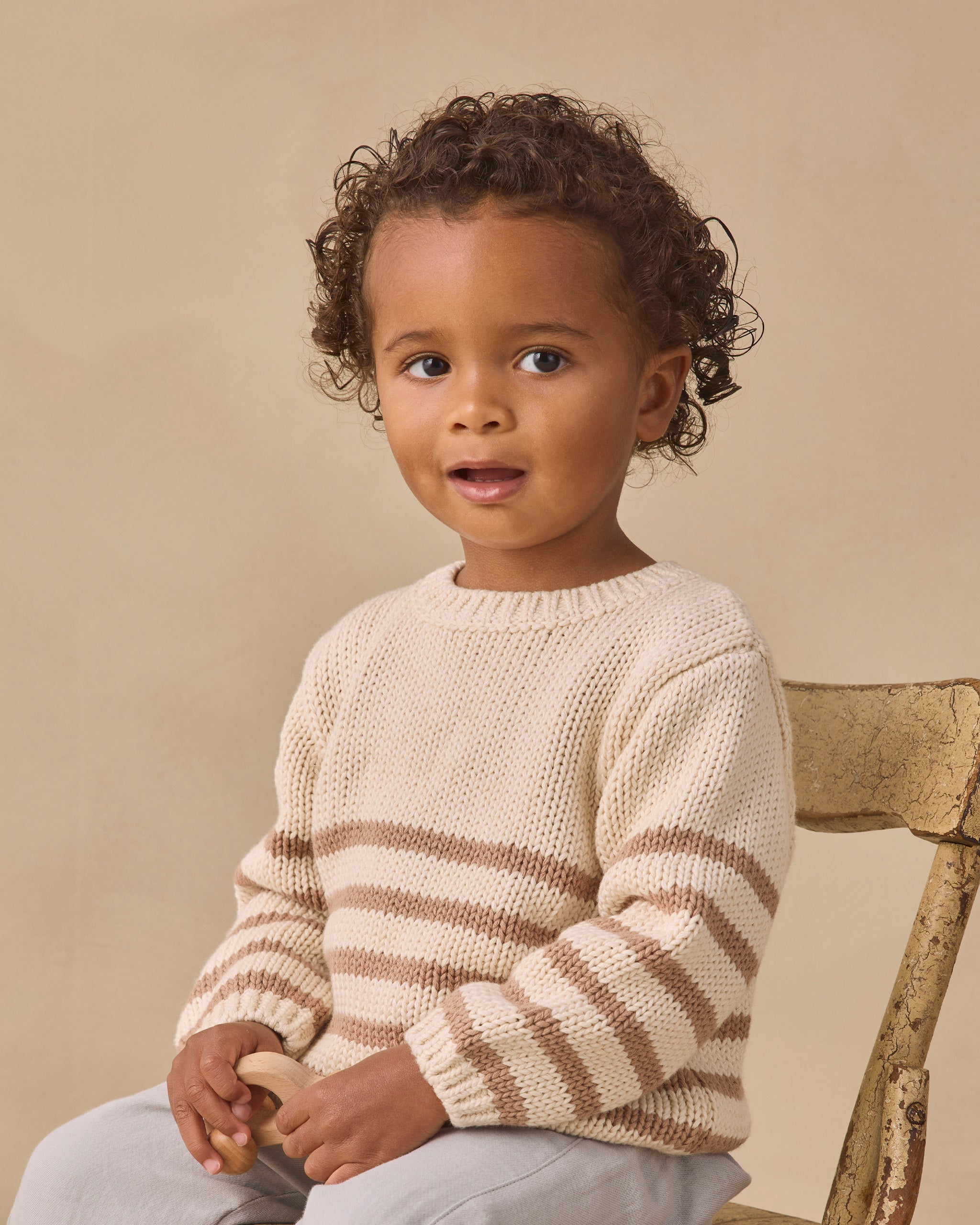 Rex Sweater || Almond Stripe