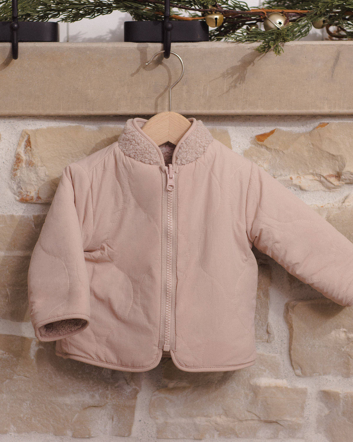 Shearling Zip Jacket || Rose Water