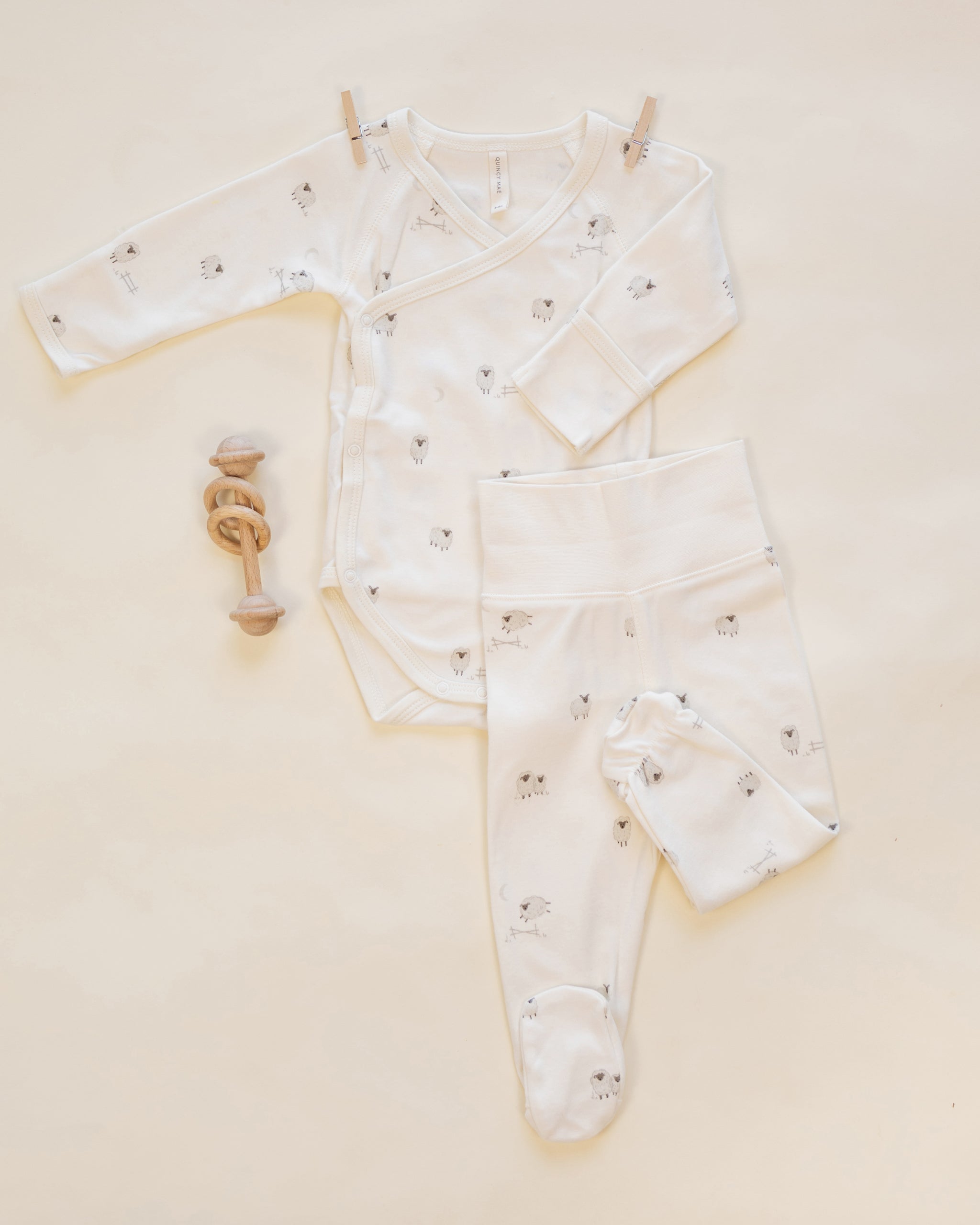Side Snap Bodysuit + Pant Set || Sheep