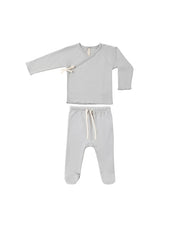 Wrap Top + Footed Pant Set || Cloud