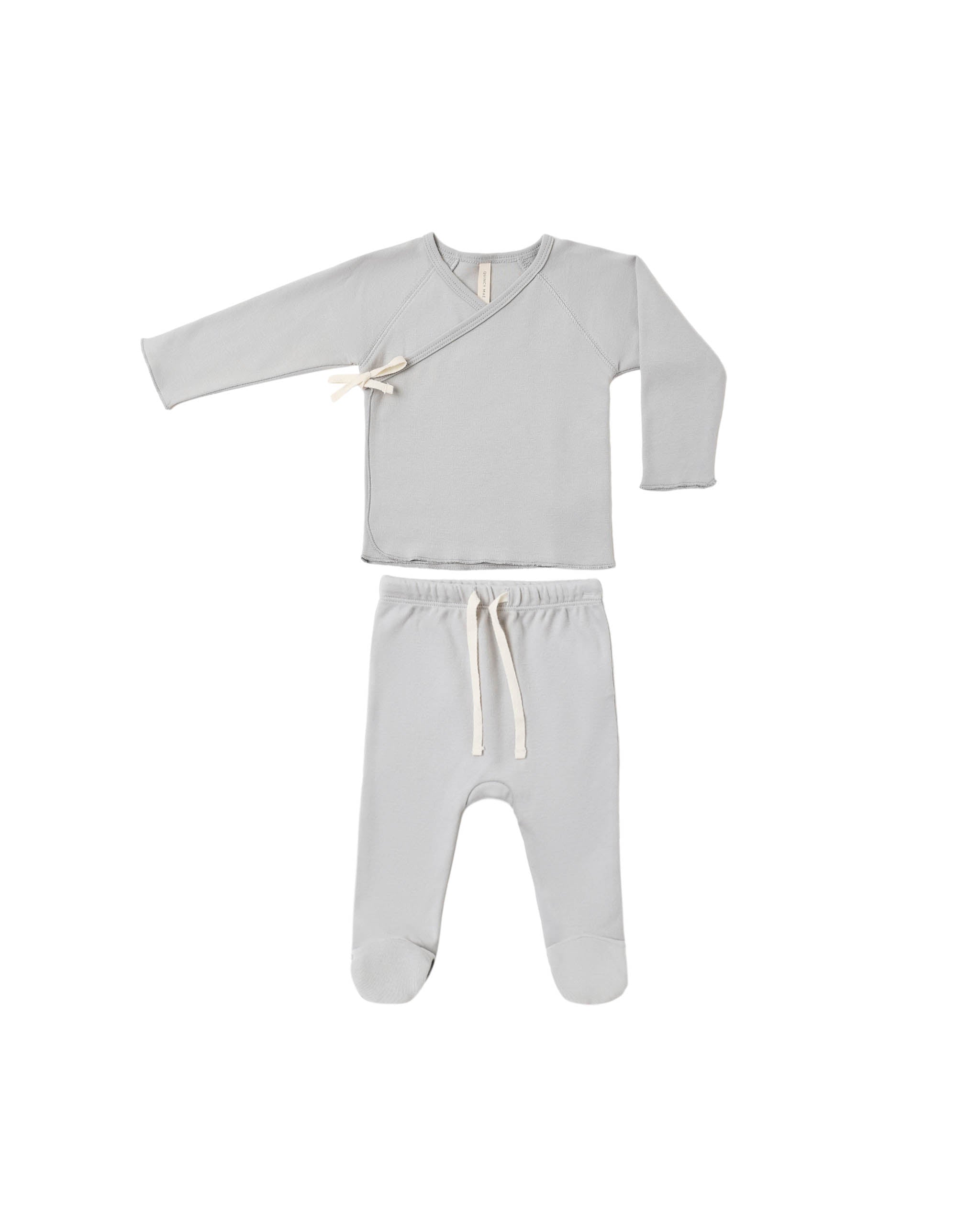 Wrap Top + Footed Pant Set || Cloud
