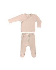 Wrap Top + Footed Pant Set || Dusty Rose