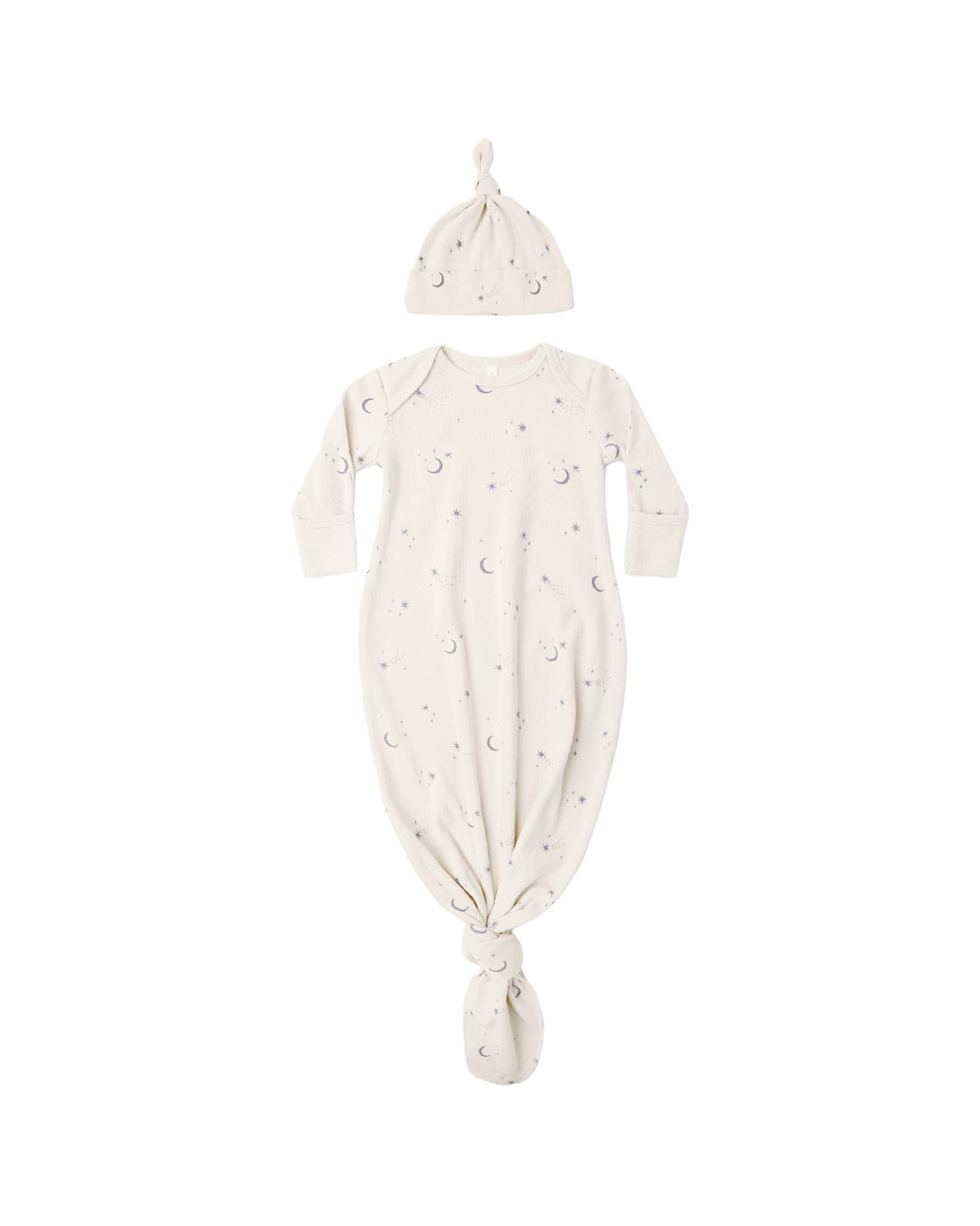 Knotted Baby Gown + Hat Set || Celestial