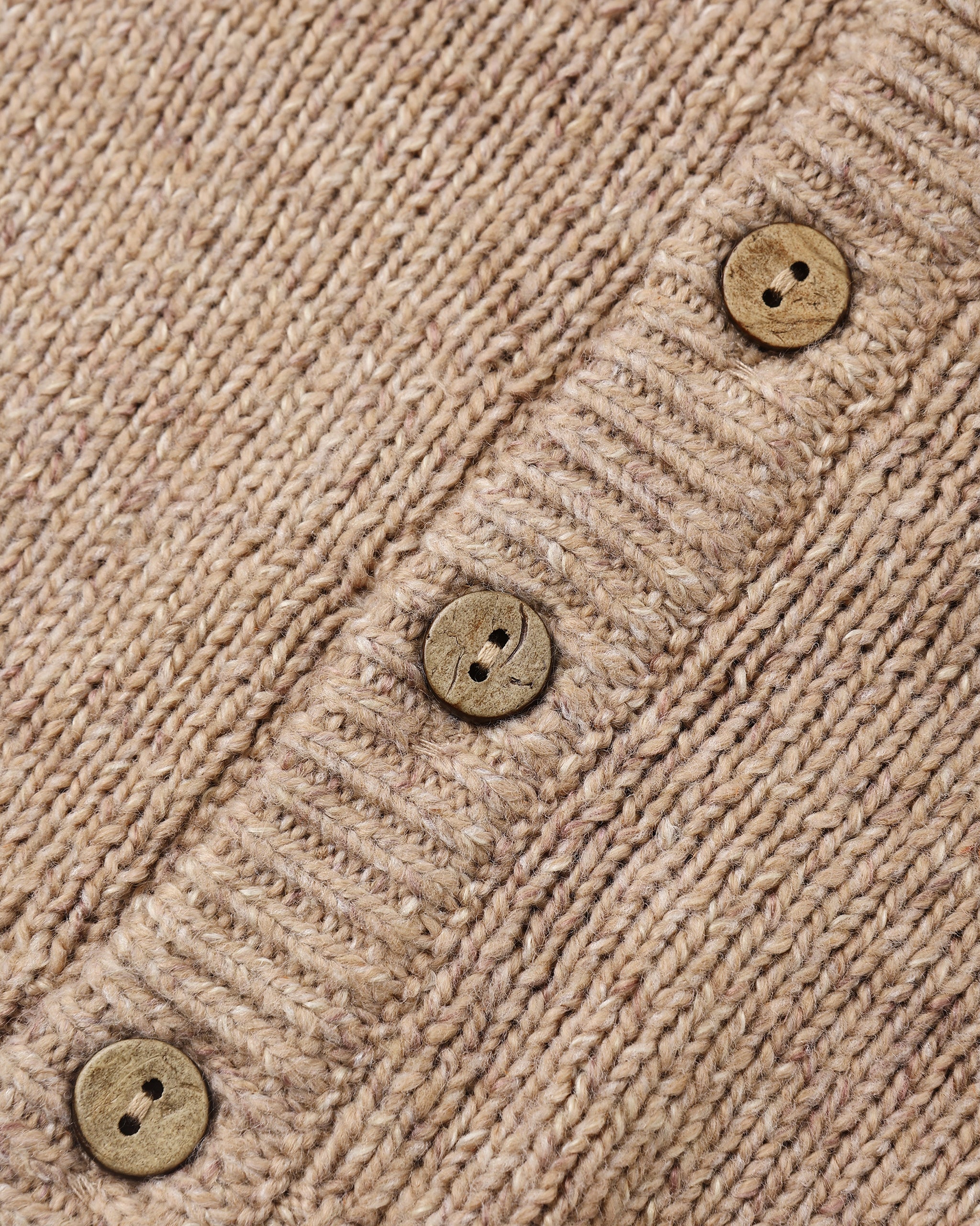 Ruffle Collar Cardigan || Heathered Almond