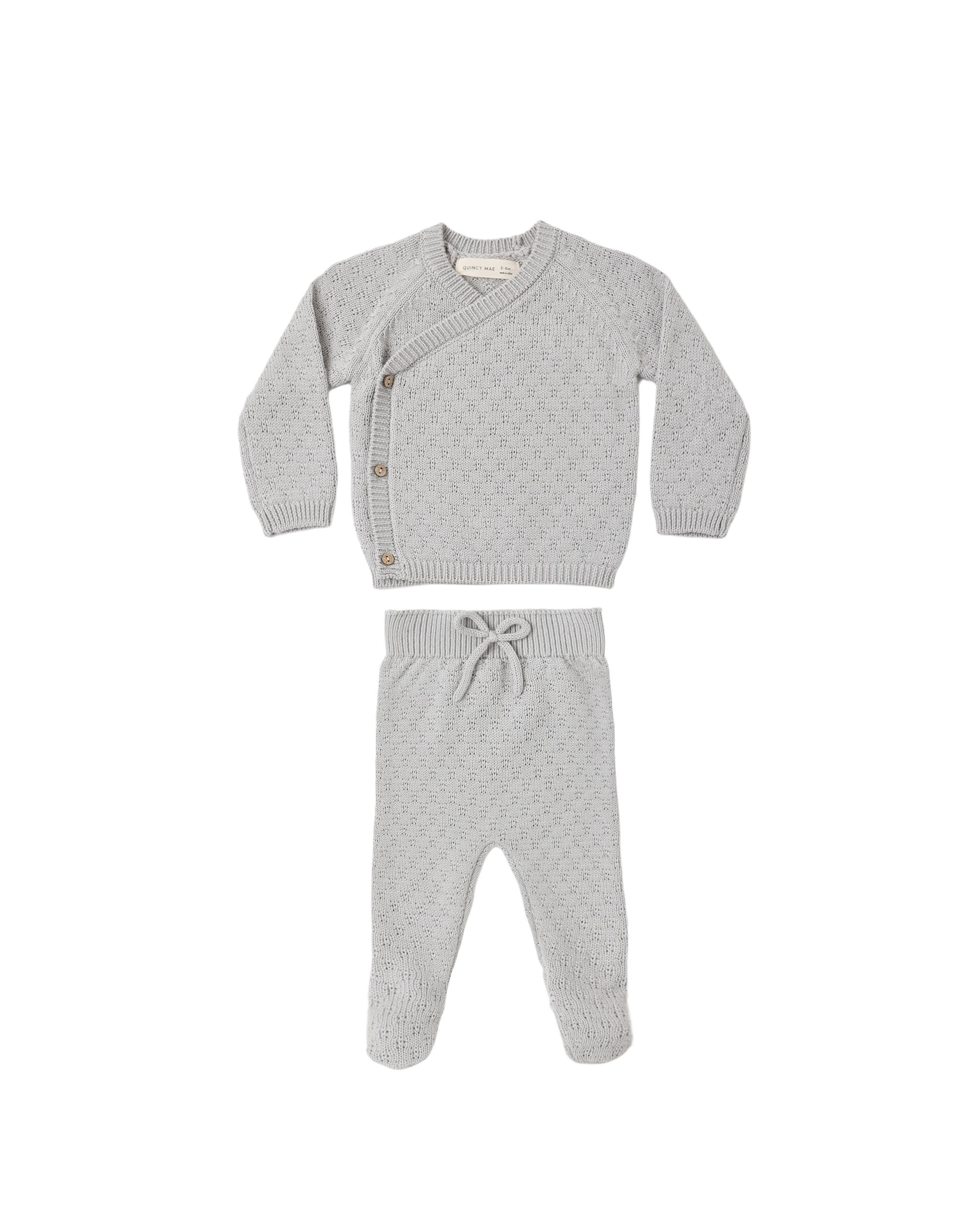Knit Wrap Top + Pant Set || Cloud