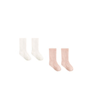 Socks Set || Natural, Dusty Rose