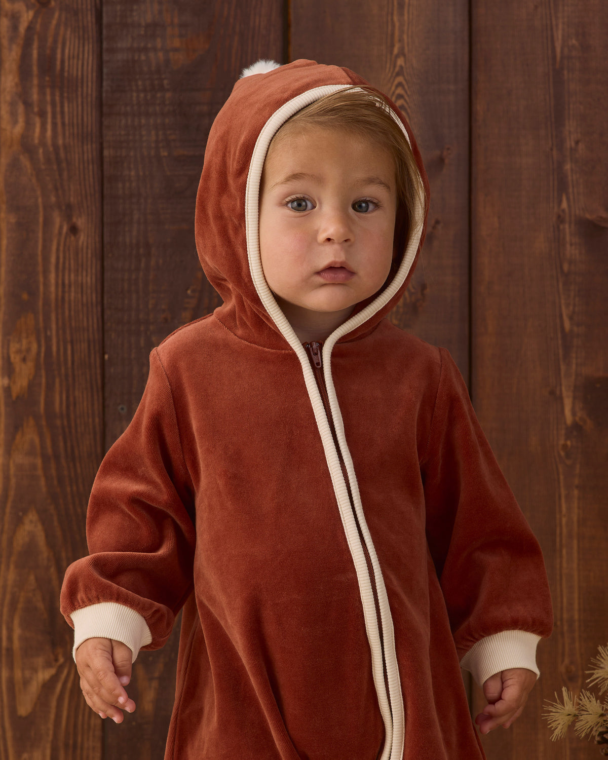 Velour Zip Jumpsuit || Redwood