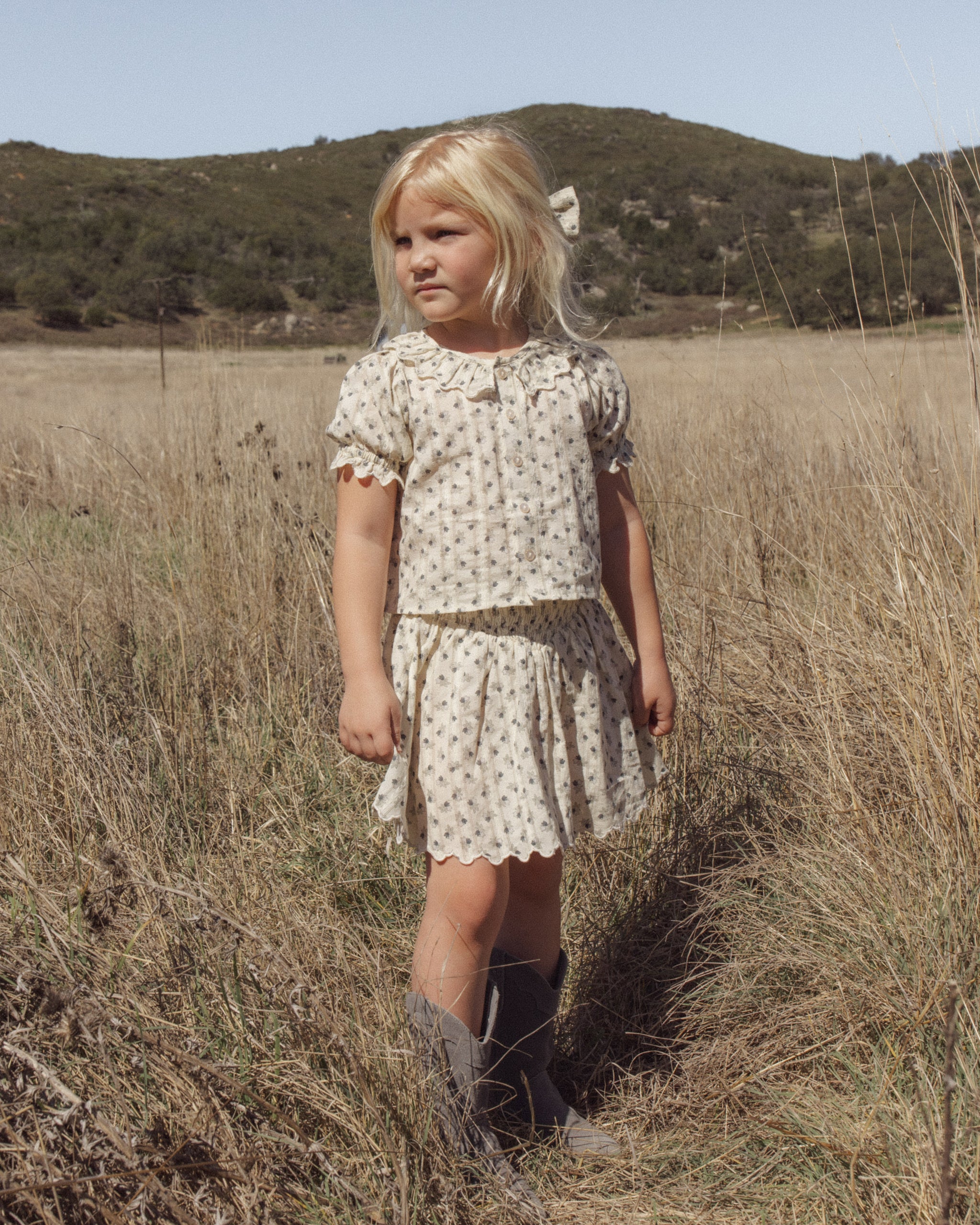 Smocked V Mini Skirt || Vintage Fleur