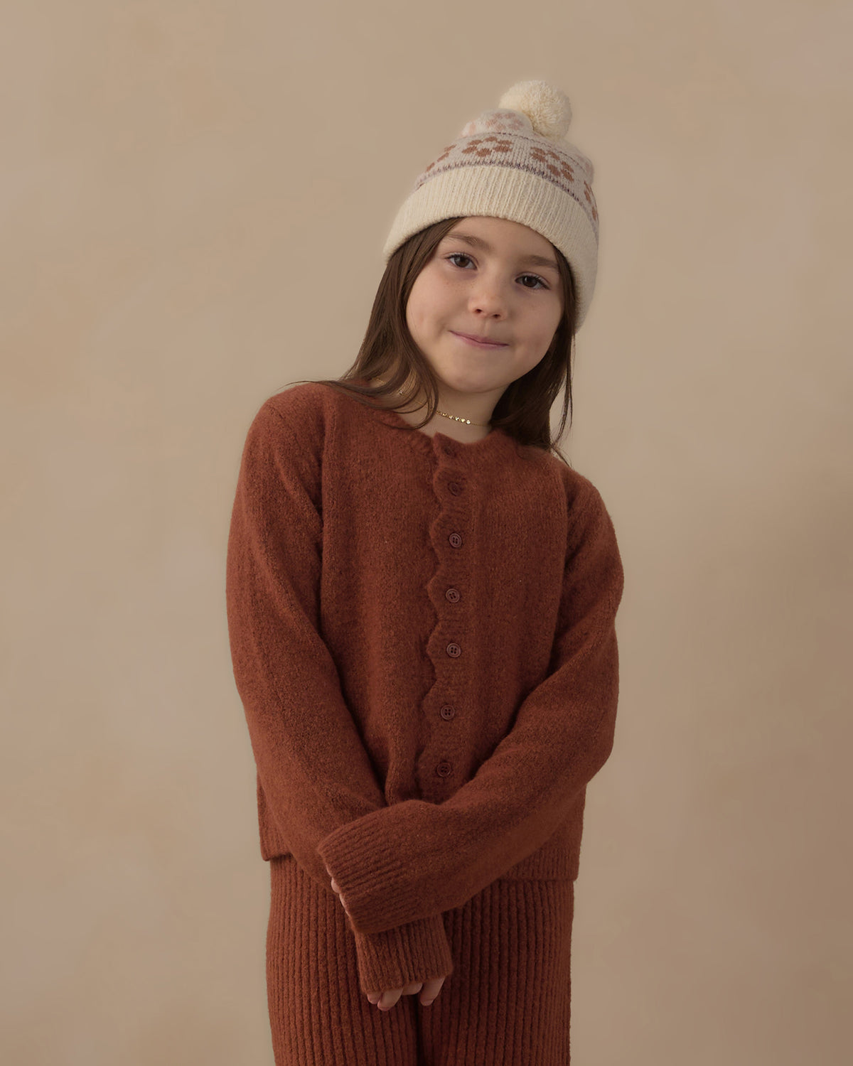 Scallop Cardigan || Brick