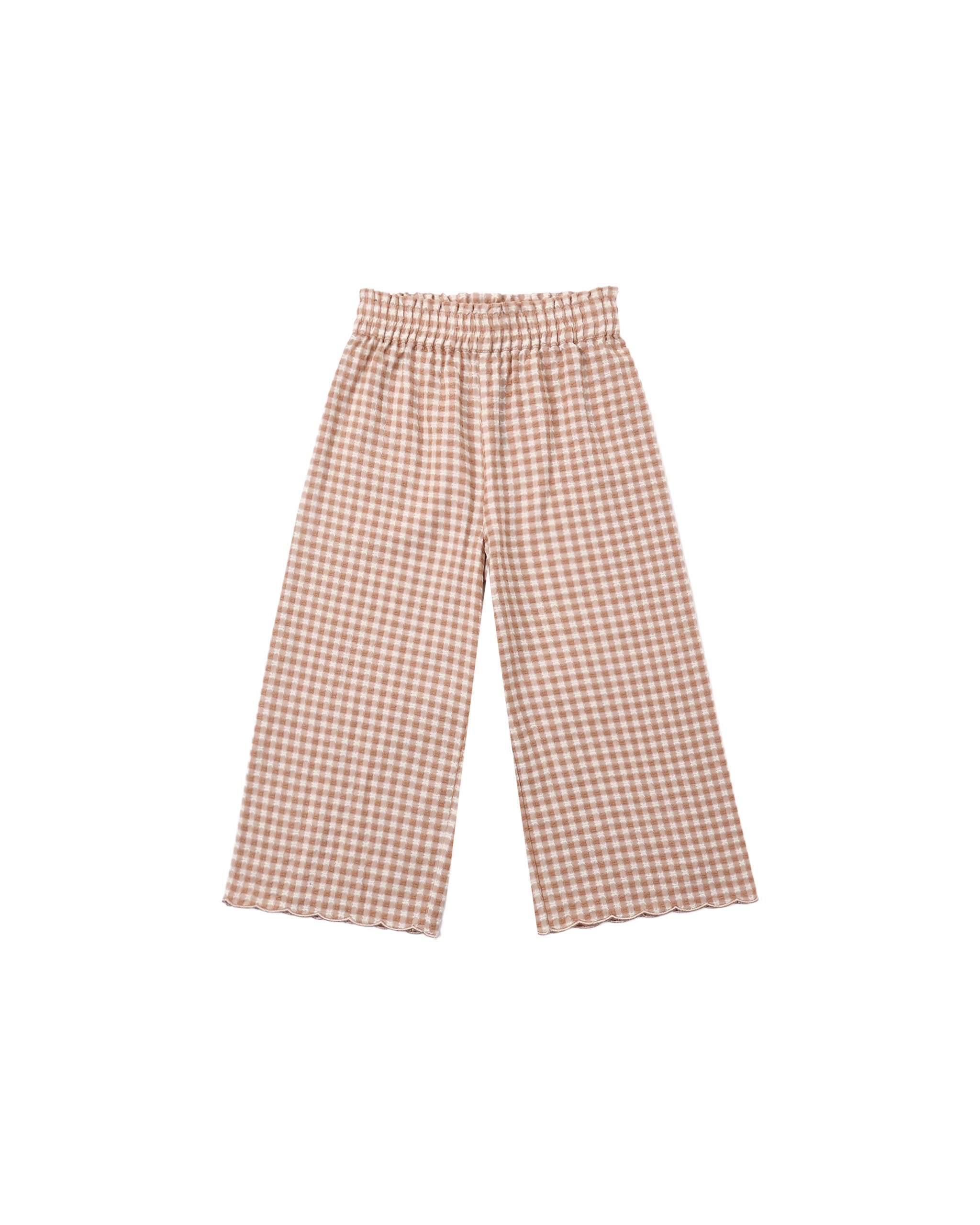 Wide Leg Pant || Fawn Gingham