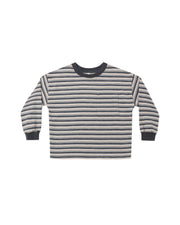Relaxed Long Sleeve Tee || Blue Stripe