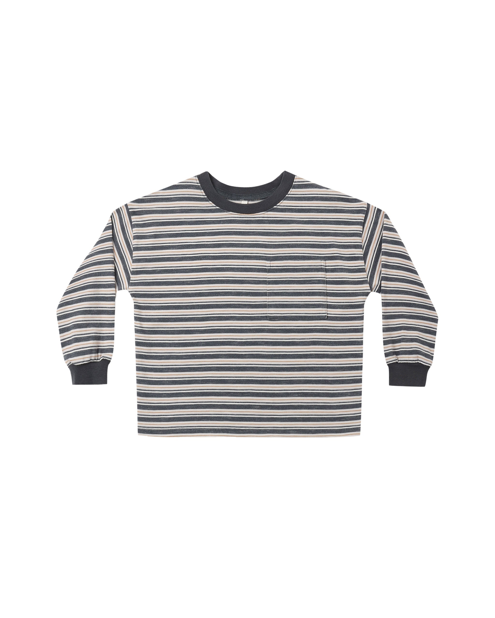 Relaxed Long Sleeve Tee || Blue Stripe