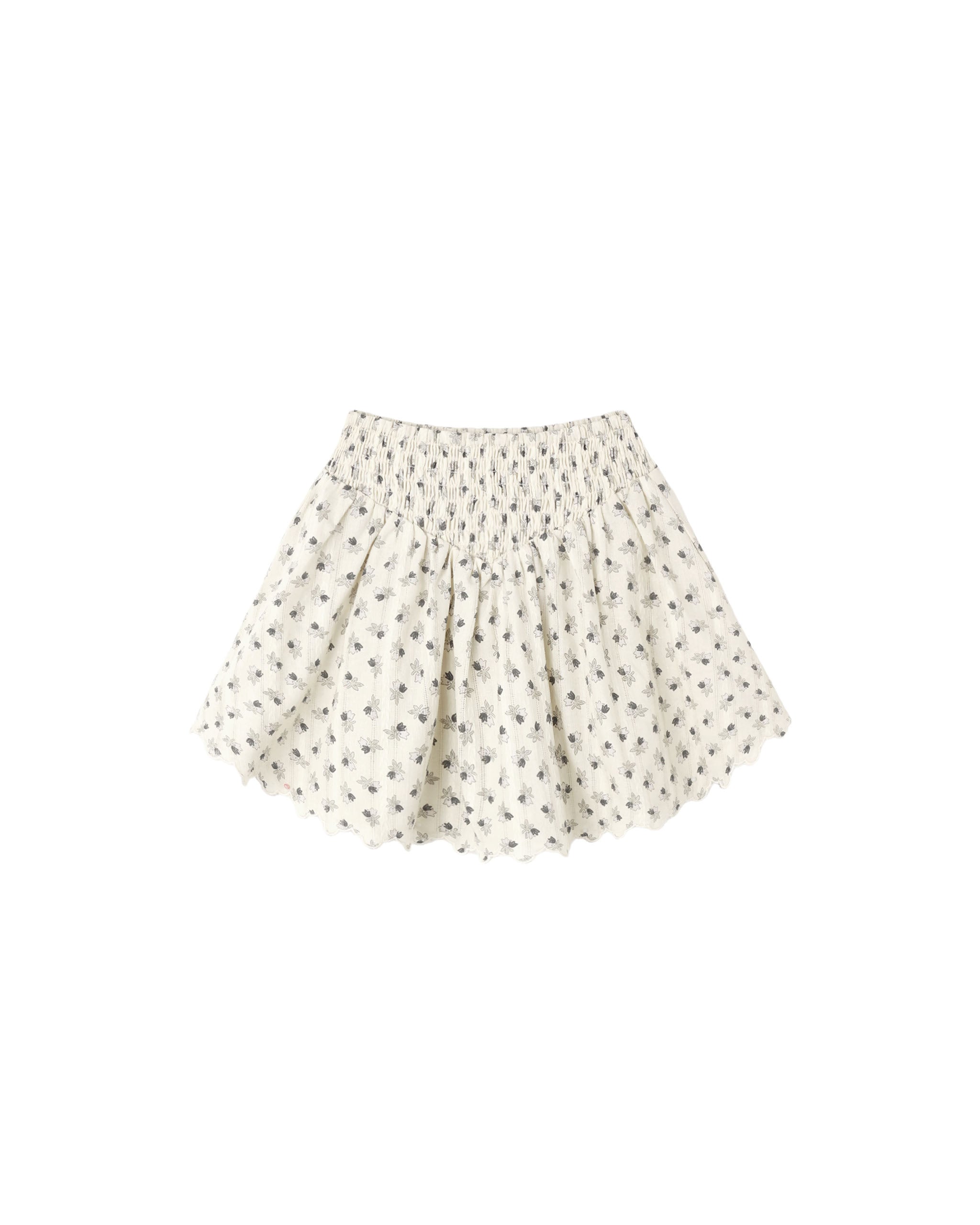 Smocked V Mini Skirt || Vintage Fleur