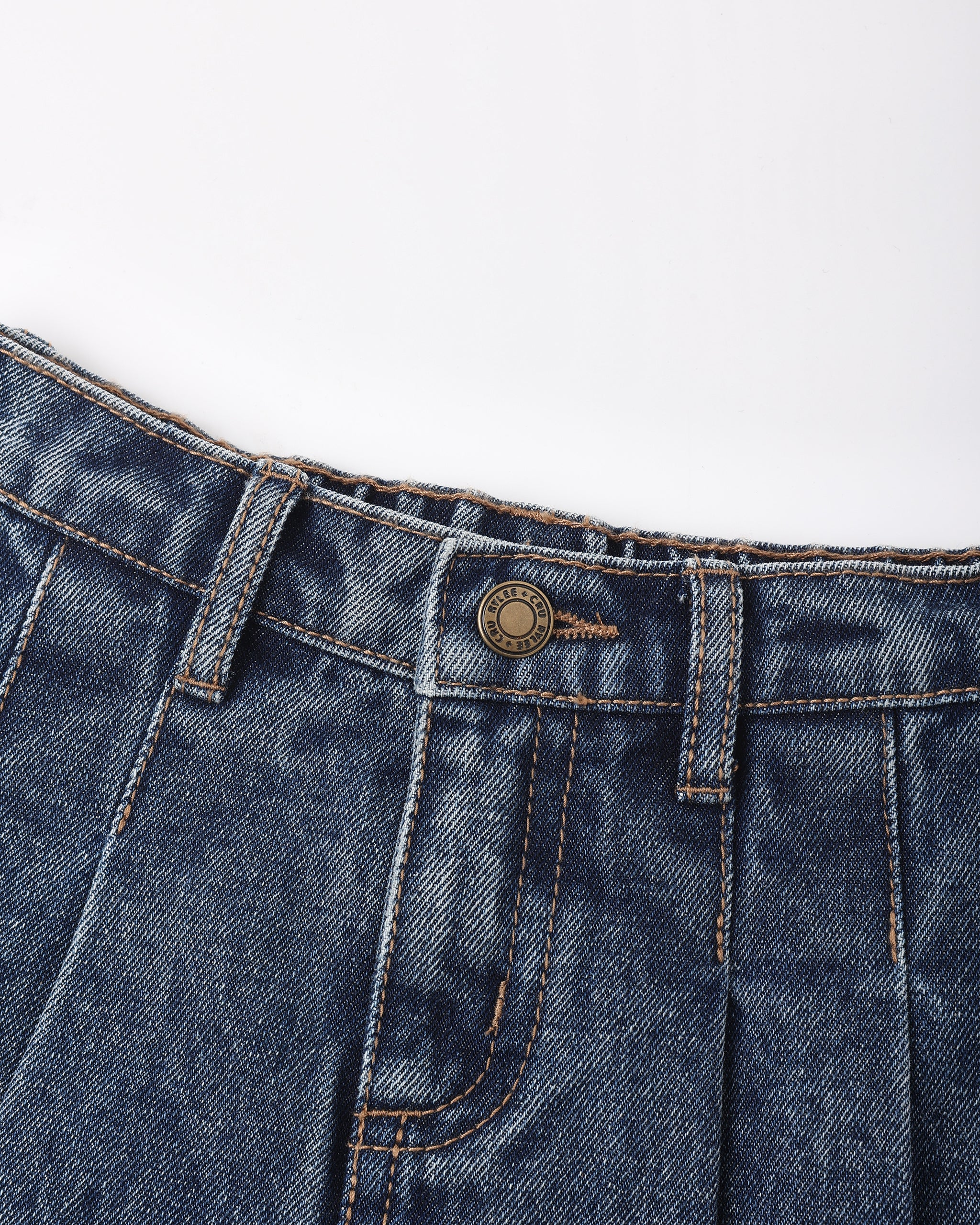 Pleated Denim Skirt || Indigo