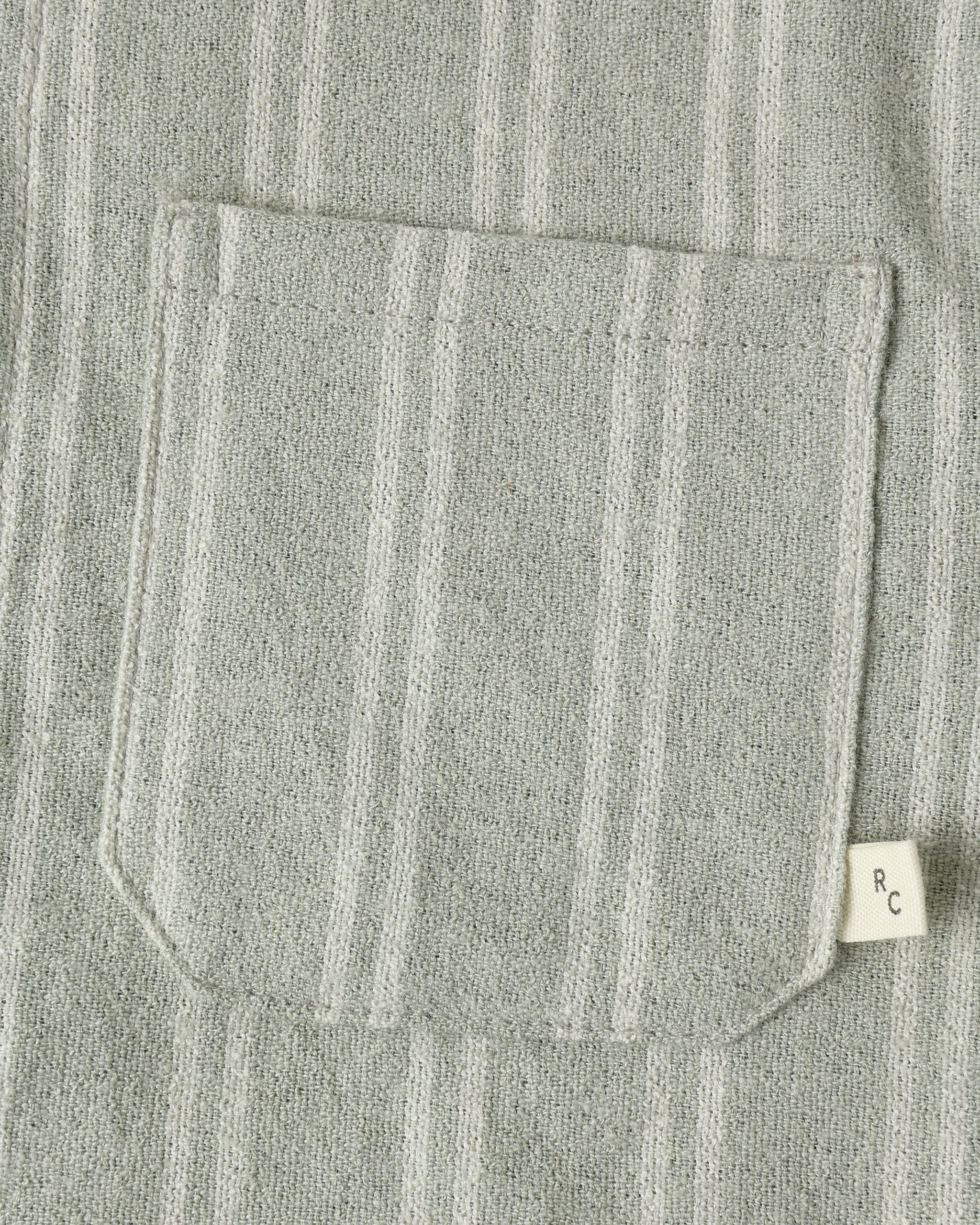 Collared Long Sleeve Shirt || Sage Pinstripe
