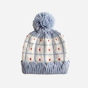 Windowpane Heart Hat, Blue