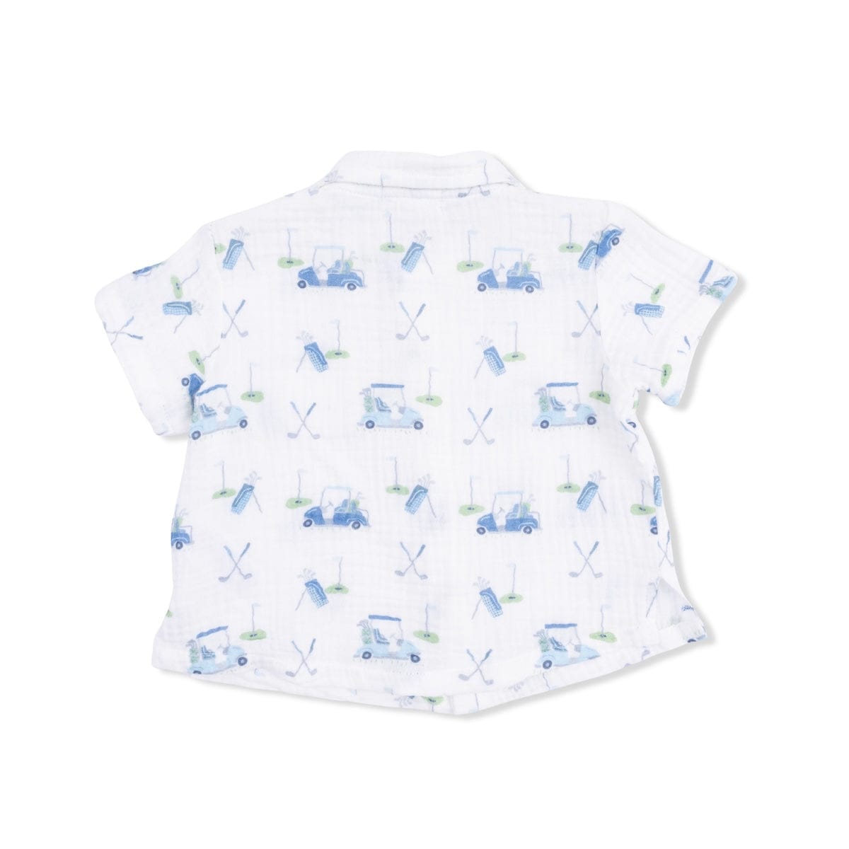 Angel Dear Baby Baby Golf Carts Blue - Polo Button Up With Casual Short