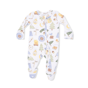 Angel Dear Baby Camping Blue - 2 Way Zipper Footie