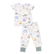 Angel Dear Baby Camping Blue - Short Sleeve Loungewear Set
