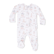 Angel Dear Baby Carousel With Bows - 2 Way Ruffle Back Zipper Footie