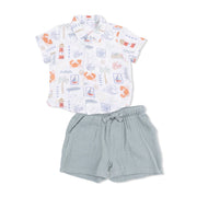 Angel Dear Baby Club Mediterranean - Polo Button Up With Casual Short