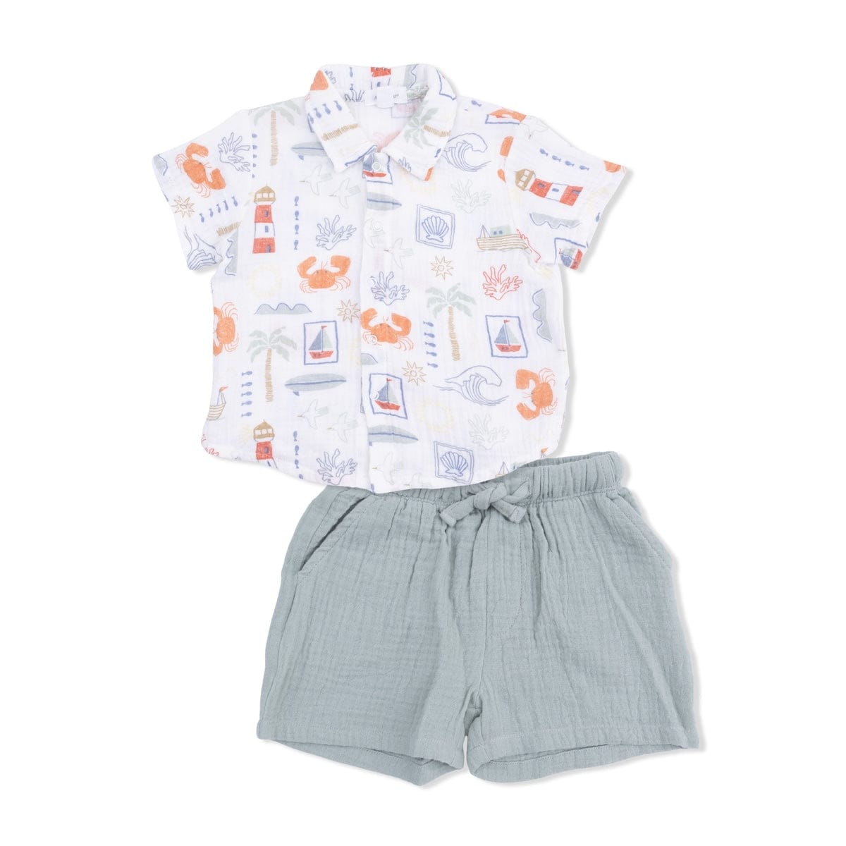 Angel Dear Baby Club Mediterranean - Polo Button Up With Casual Short