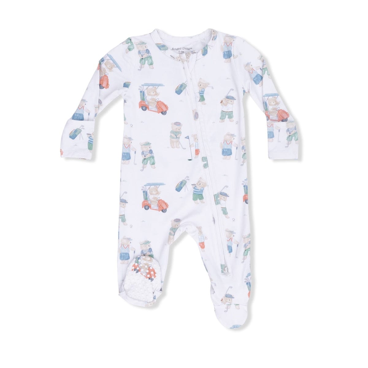 Angel Dear Baby Golfing Teddy Bears - 2 Way Zipper Footie