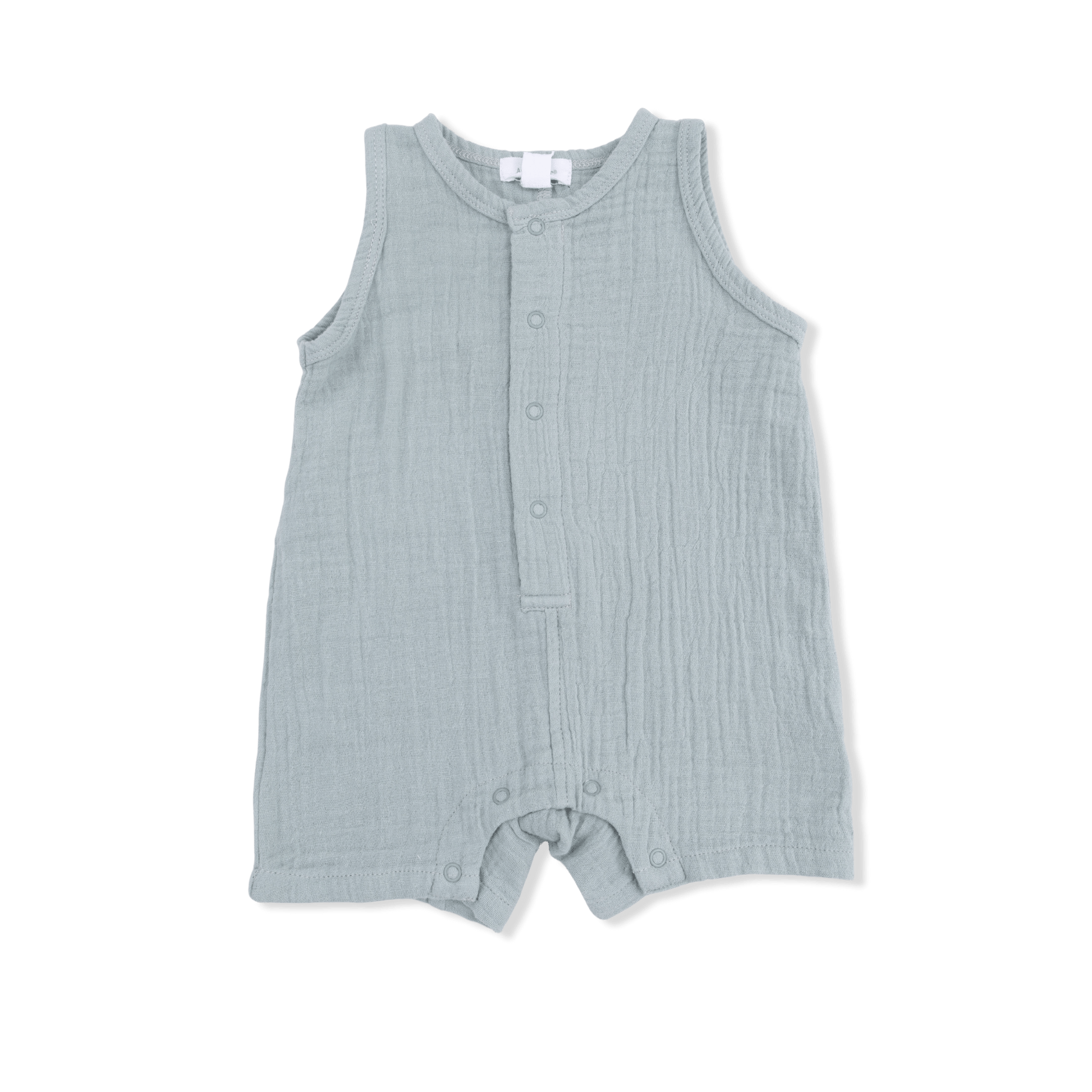 Angel Dear Baby Solid Muslin Jadeite - Sleeveless Shortie Romper