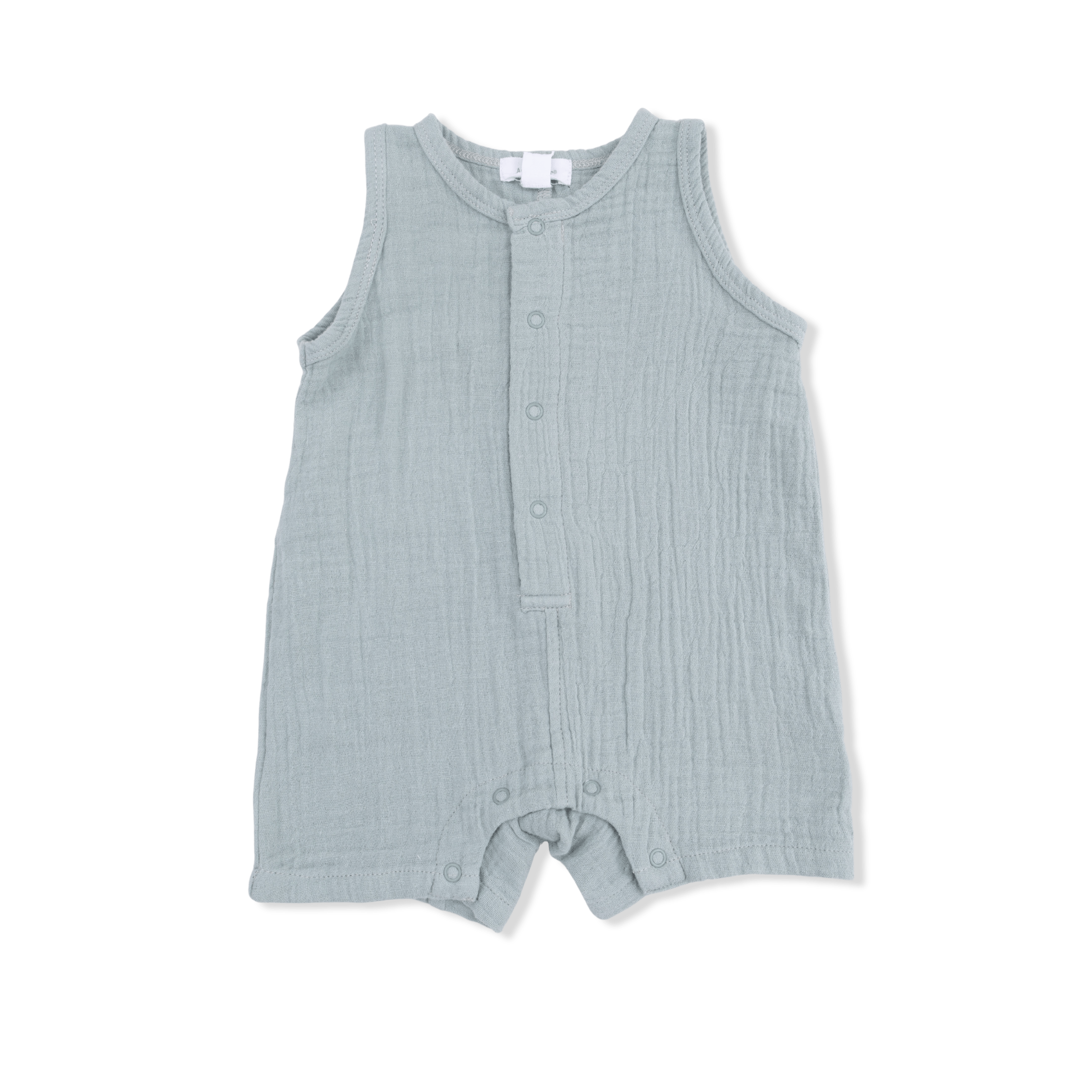 Angel Dear Baby Solid Muslin Jadeite - Sleeveless Shortie Romper