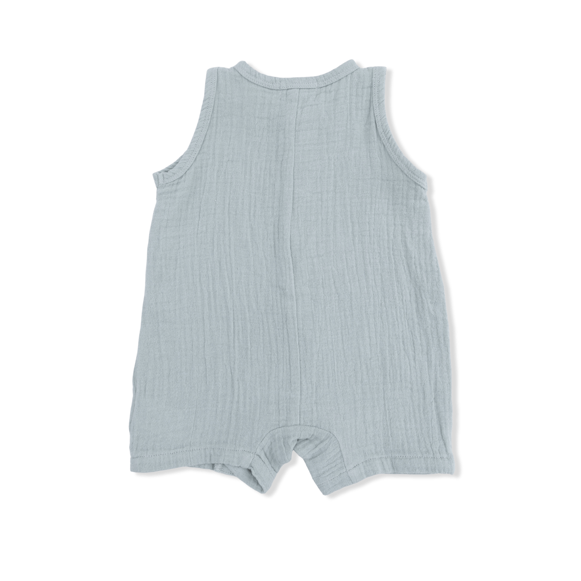 Angel Dear Baby Solid Muslin Jadeite - Sleeveless Shortie Romper