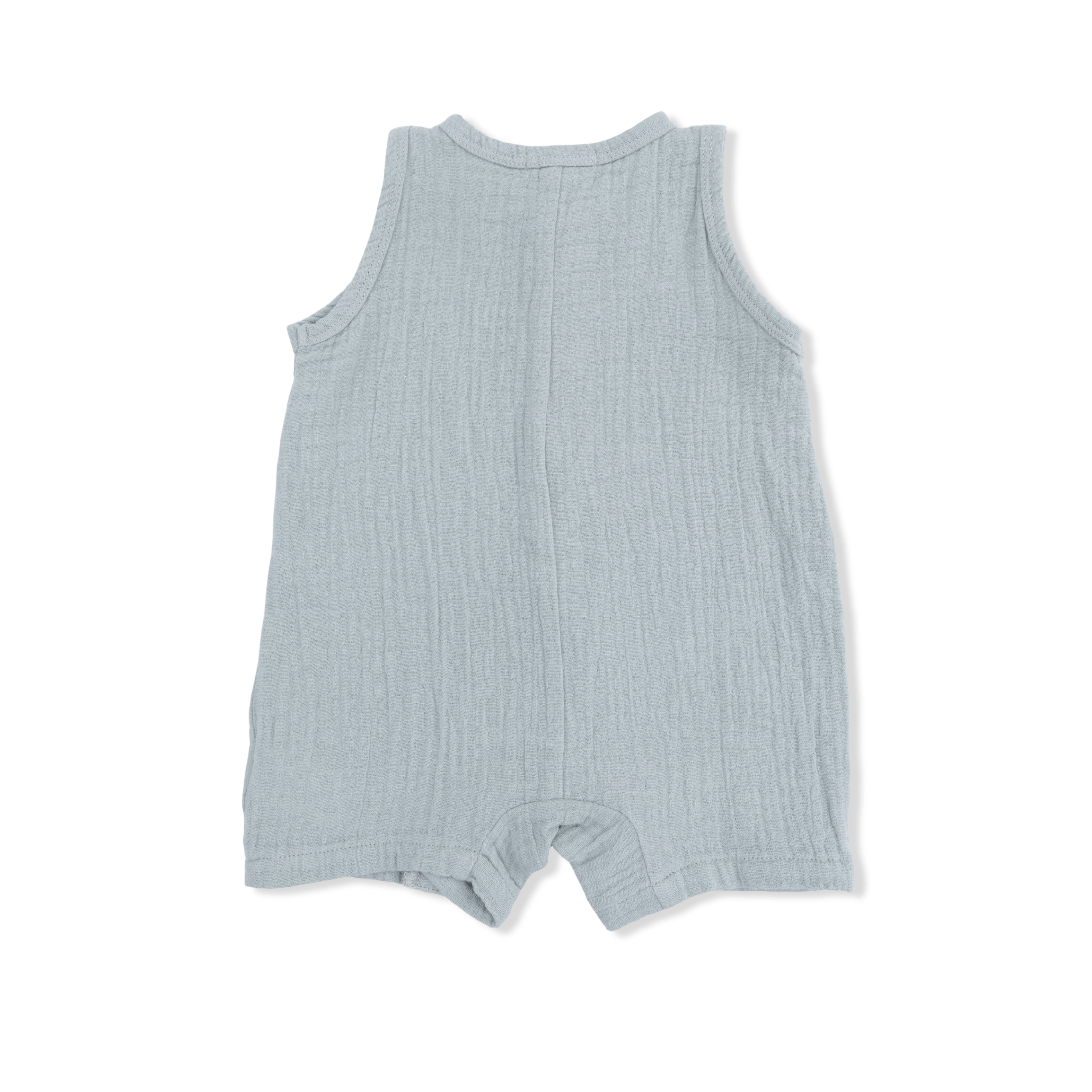 Angel Dear Baby Solid Muslin Jadeite - Sleeveless Shortie Romper