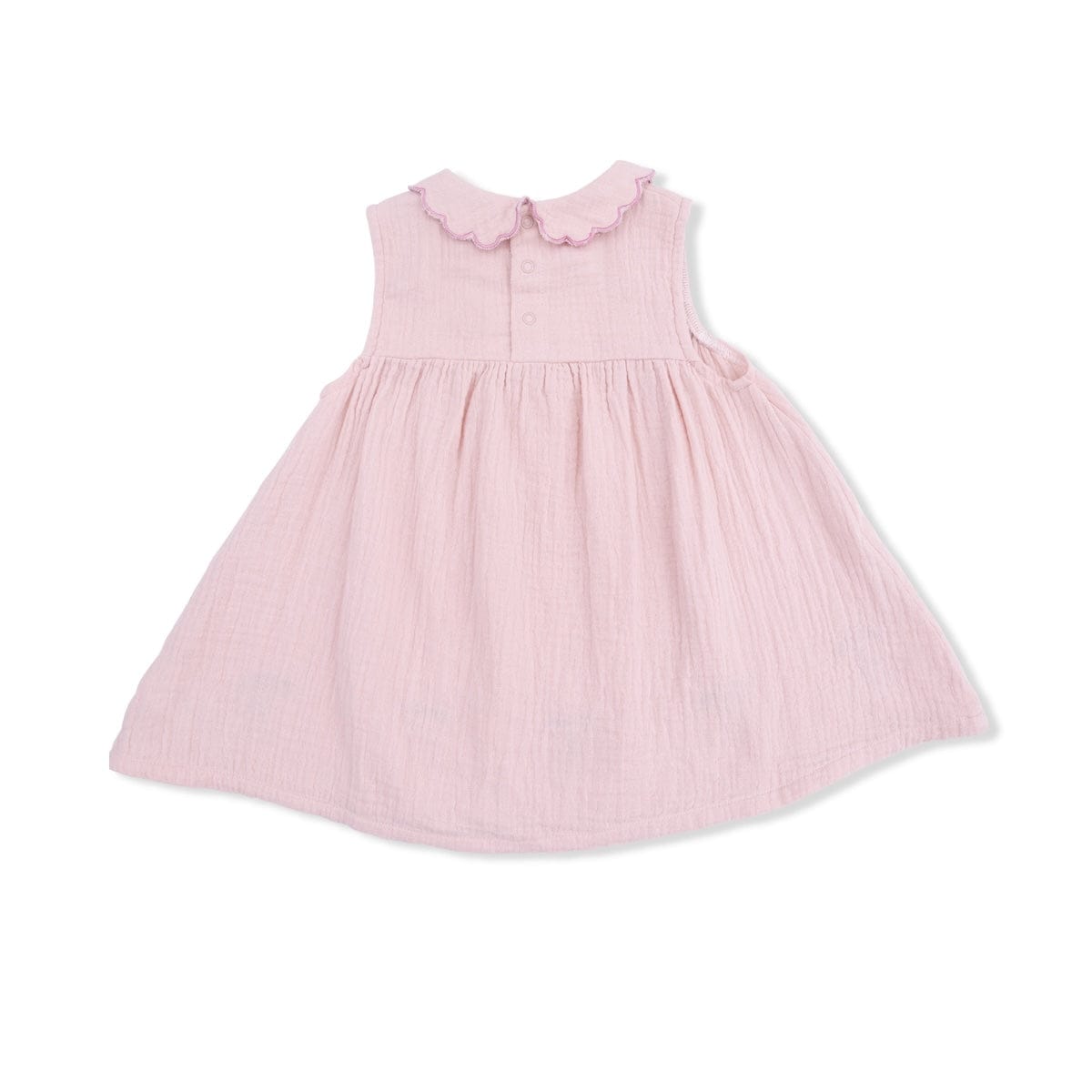 Angel Dear Baby Solid Muslin Lotus - Petal Collar Dress Set