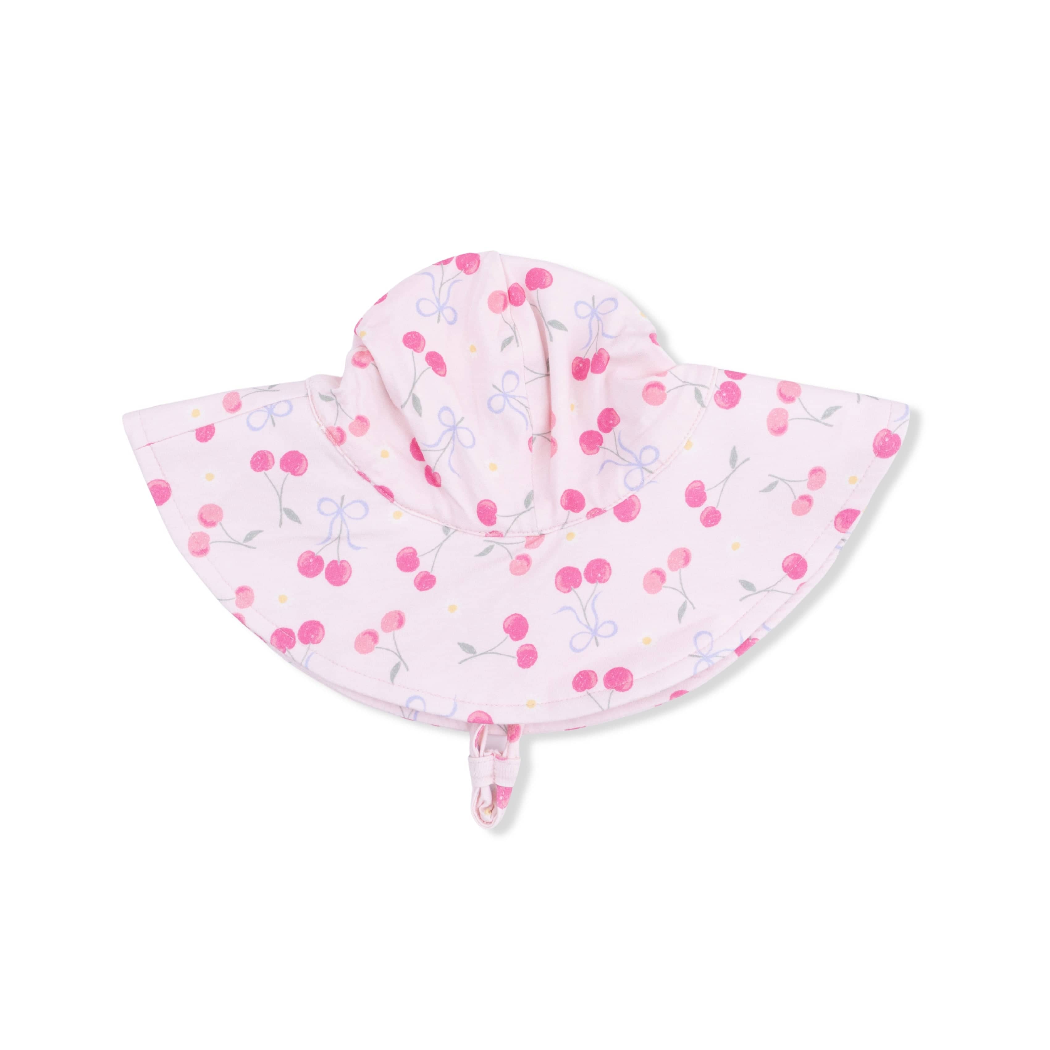Angel Dear Baby Sweet Bow Cherries - Wide Brim Sun Hat