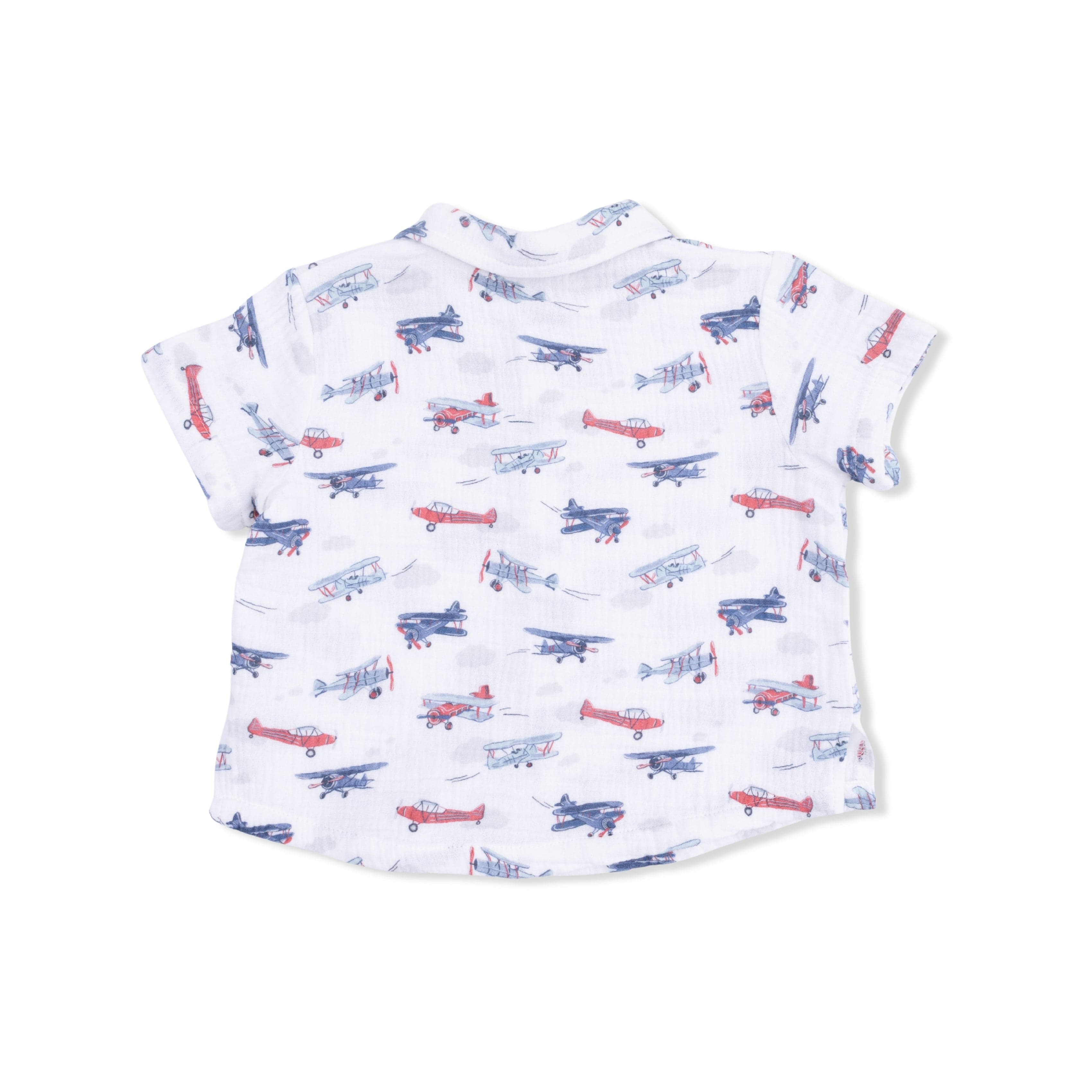 Angel Dear Baby Vintage Planes - Polo Button Up With Everyday Short