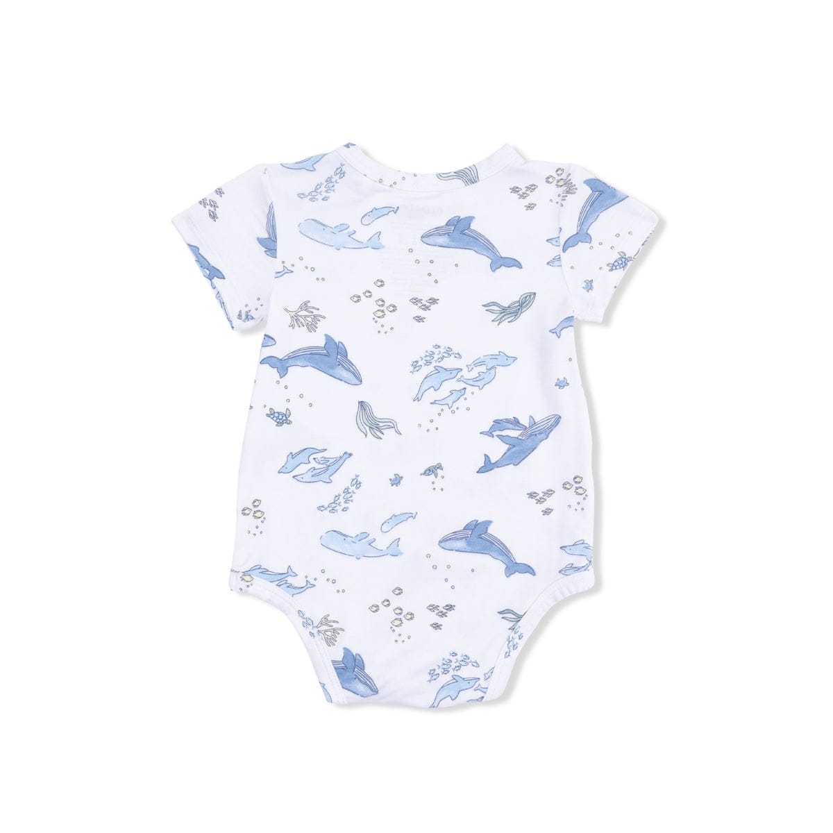 Angel Dear Baby Watercolor Blue Whales - Short Sleeve Bodysuit
