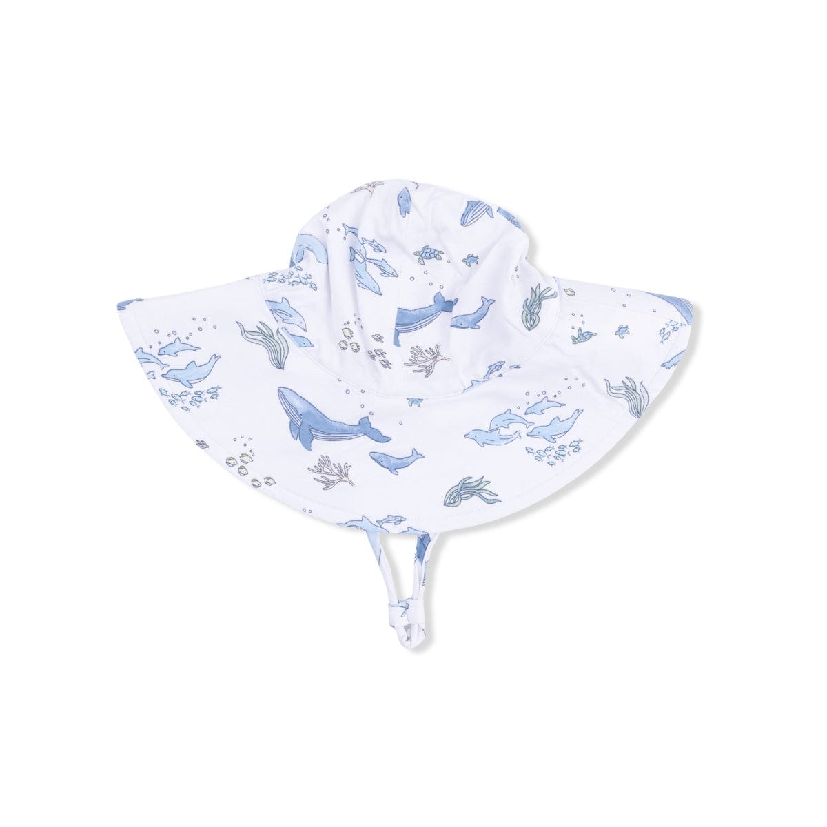 Angel Dear Baby Watercolor Blue Whales - Wide Brim Sun Hat