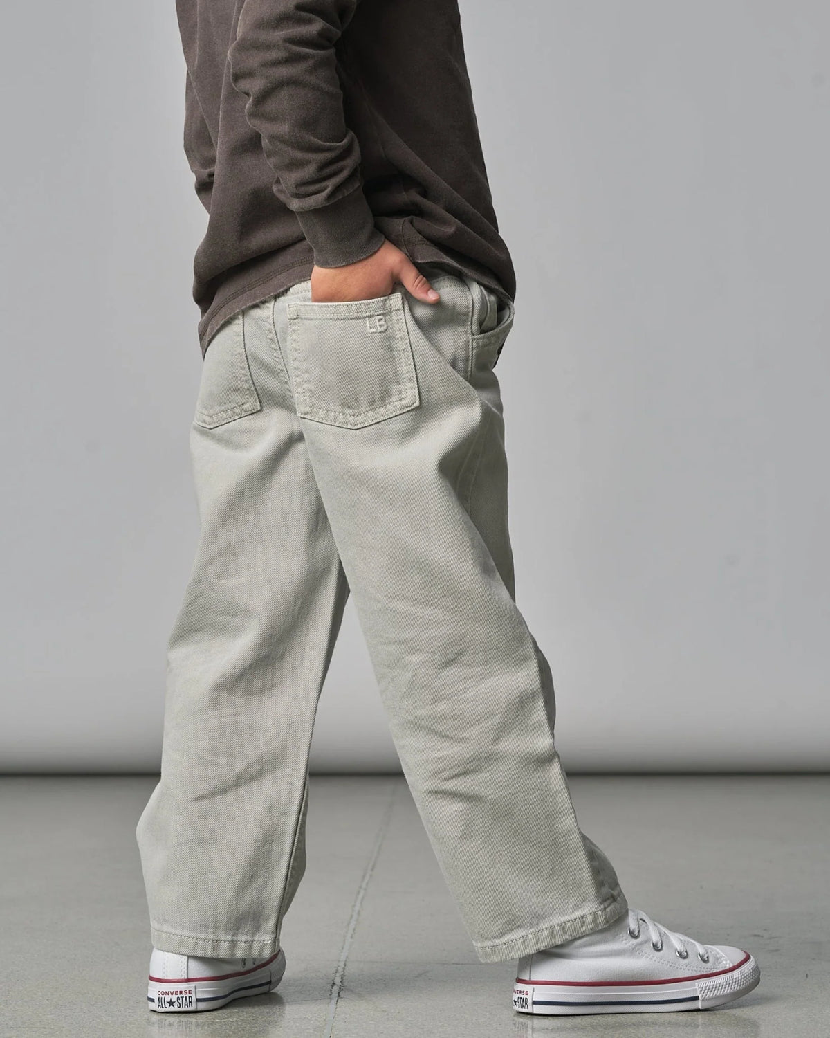Baggy Jeans - Grey Wash | Little Bipsy