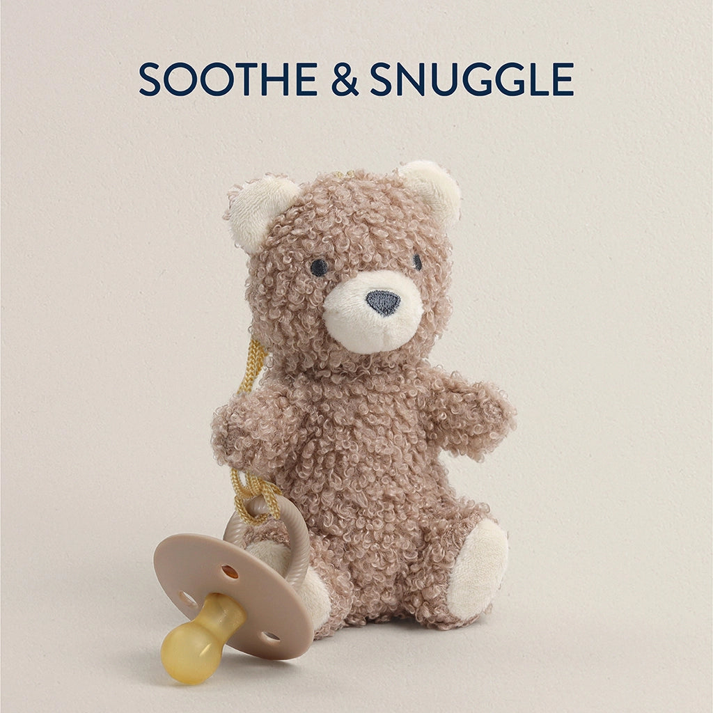 Bitzy Pal Natural Rubber Pacifier & Plush - Bear