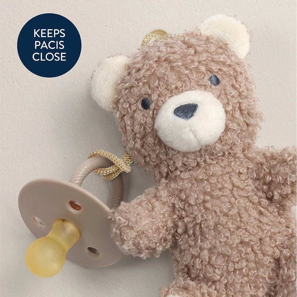 Bitzy Pal Natural Rubber Pacifier & Plush - Bear