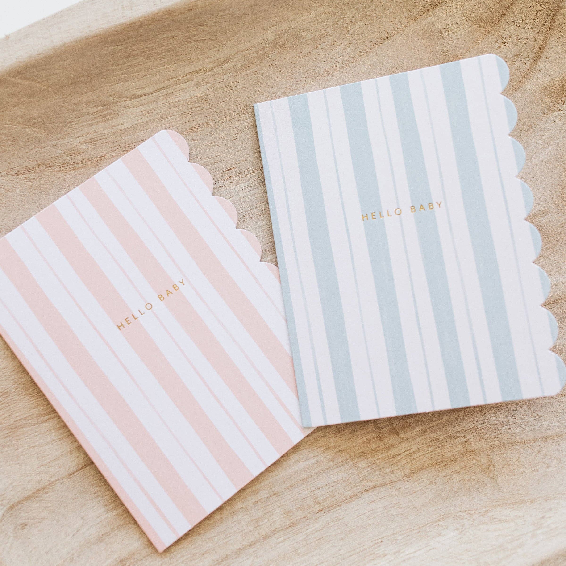 Baby Stripes Blue Greeting Card