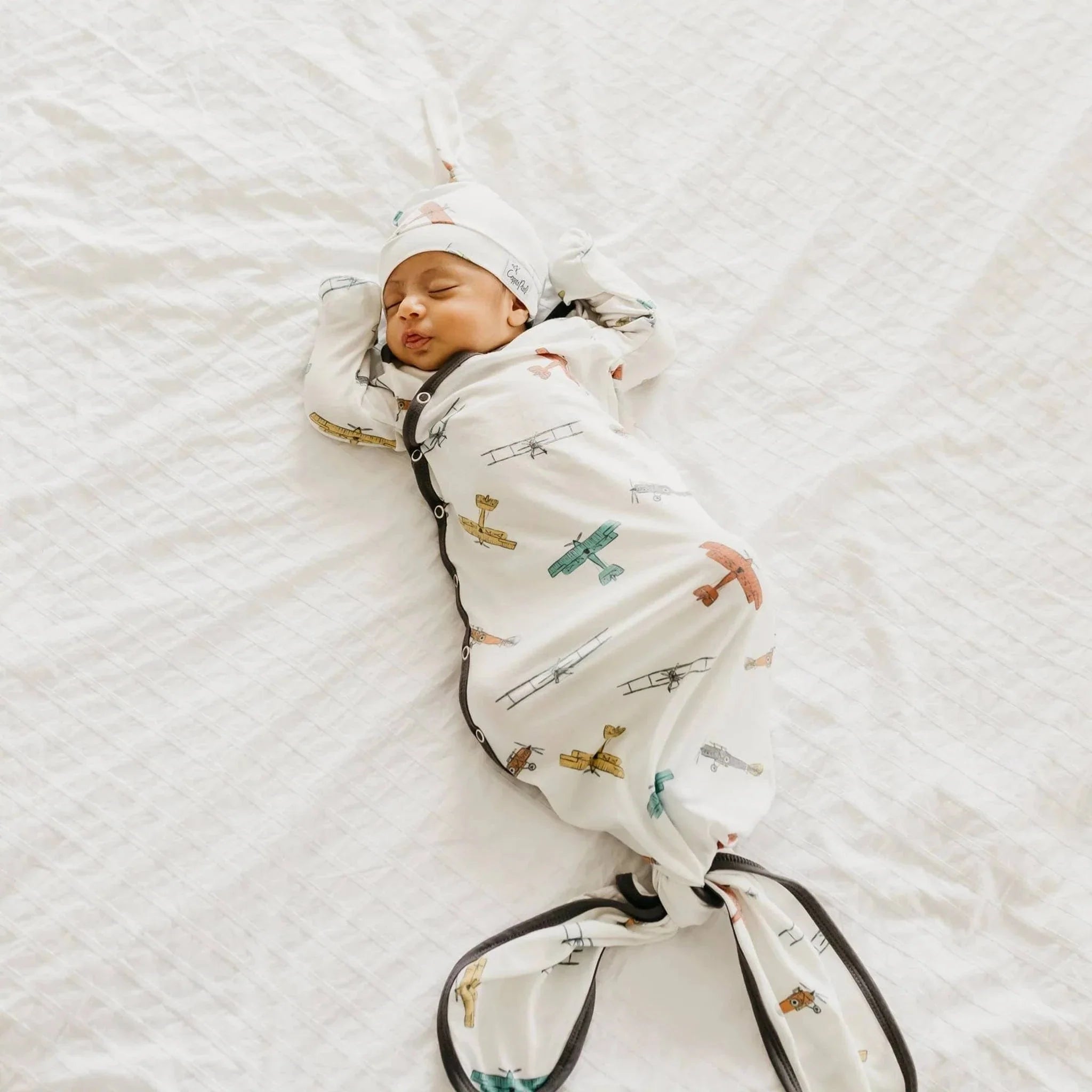 Copper Pearl Baby Ace Newborn Knotted Gown