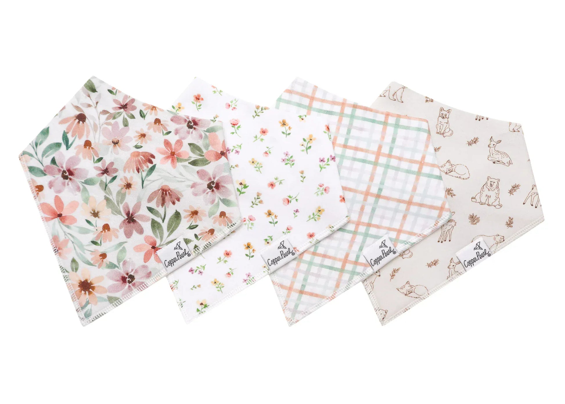 Copper Pearl Baby Natalie Bandana Bib Set (4-Pack)