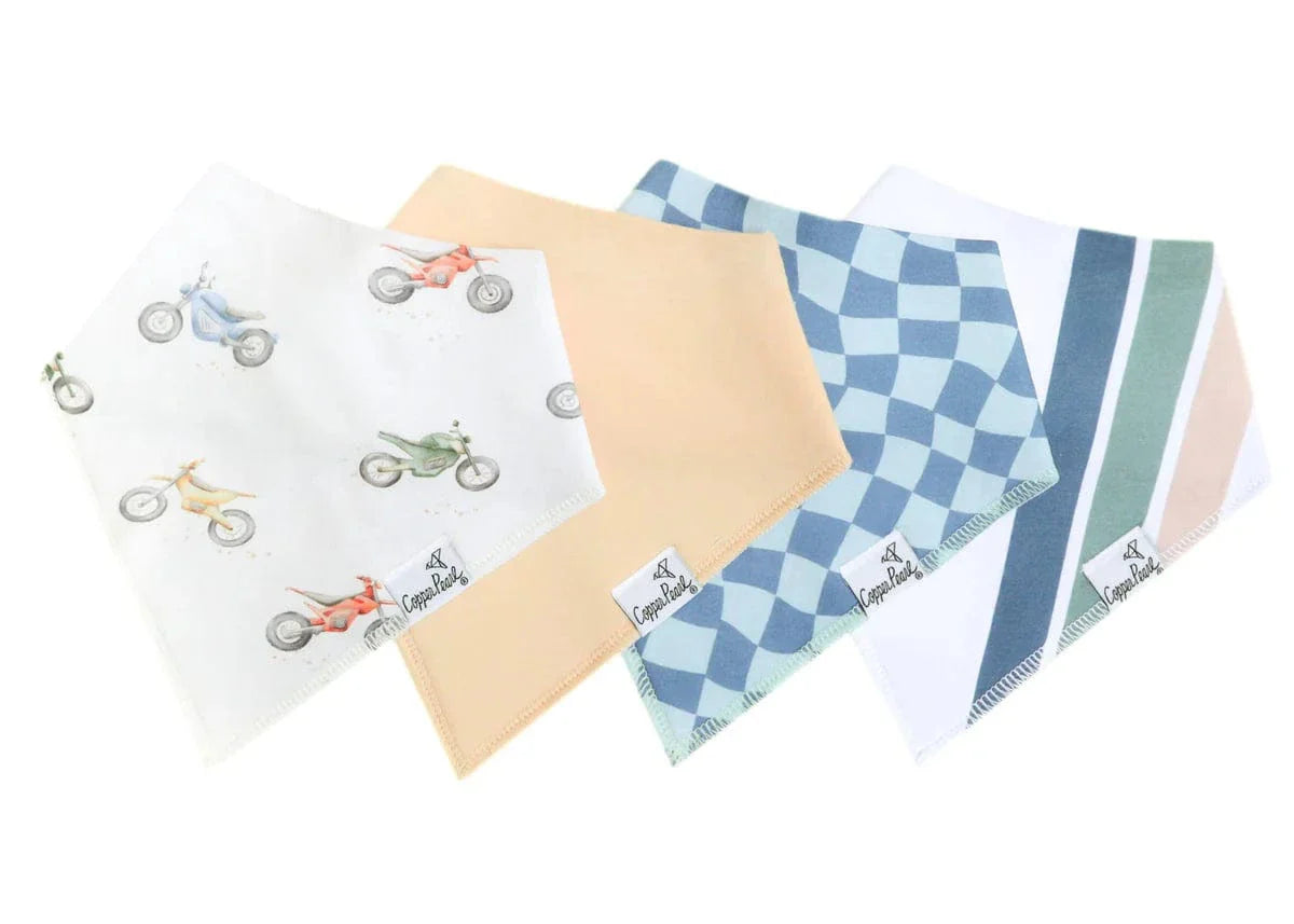 Copper Pearl Baby Ryder Bandana Bib Set (4-Pack)