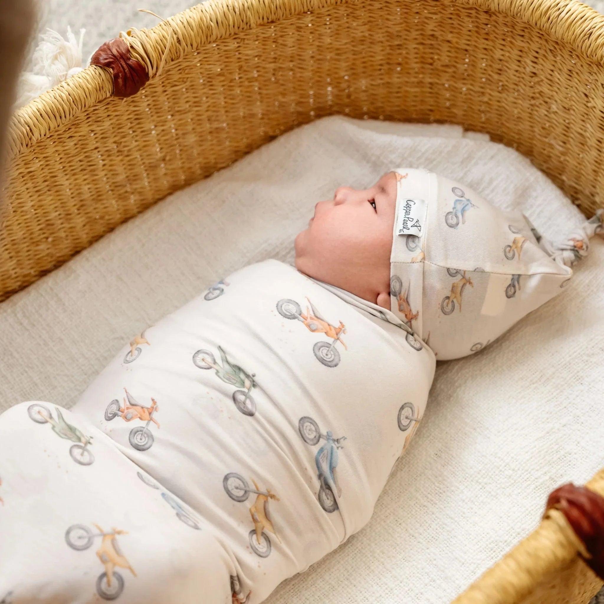 Copper Pearl Baby Ryder Top Knot Hat
