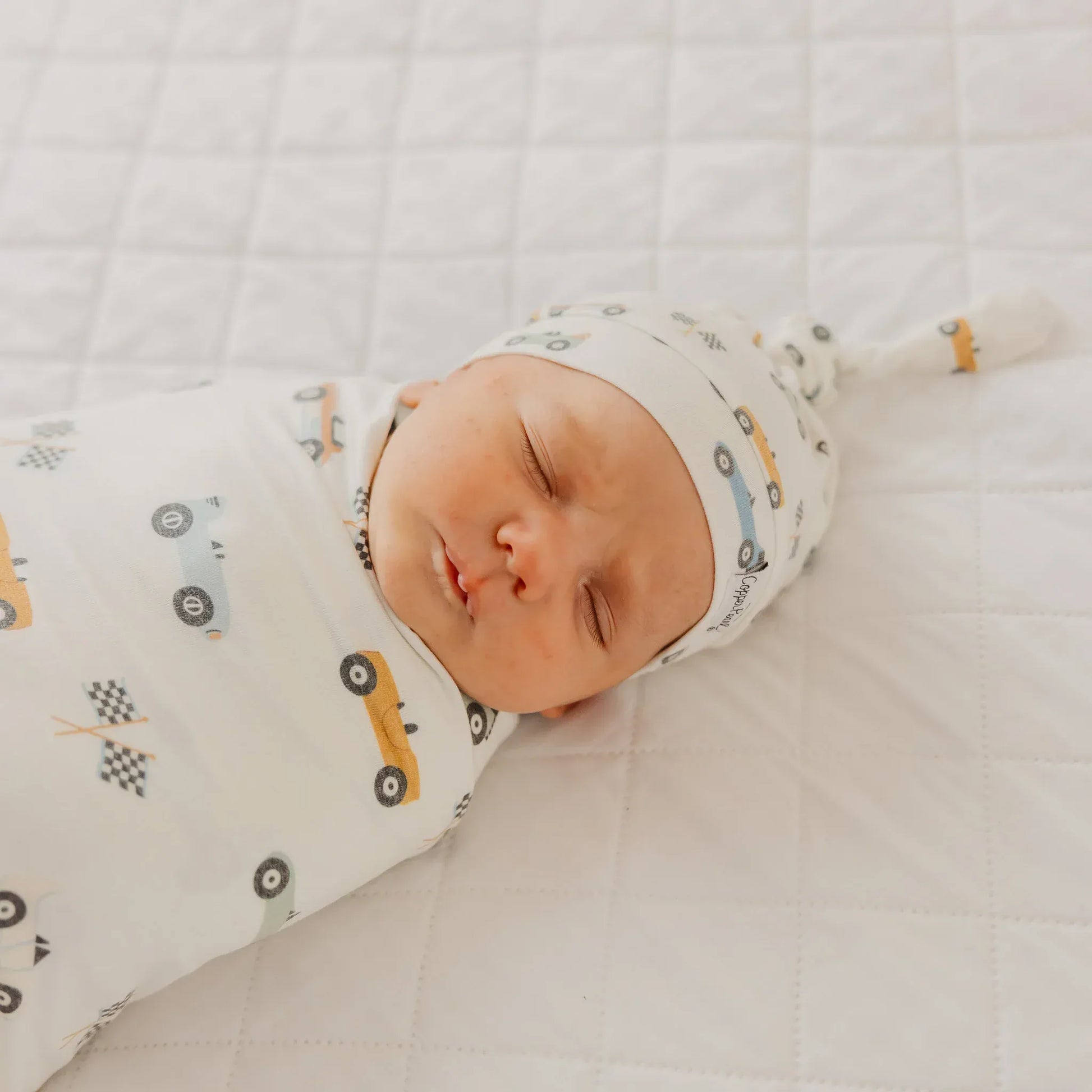 Copper Pearl Baby Speedster Top Knot Hat