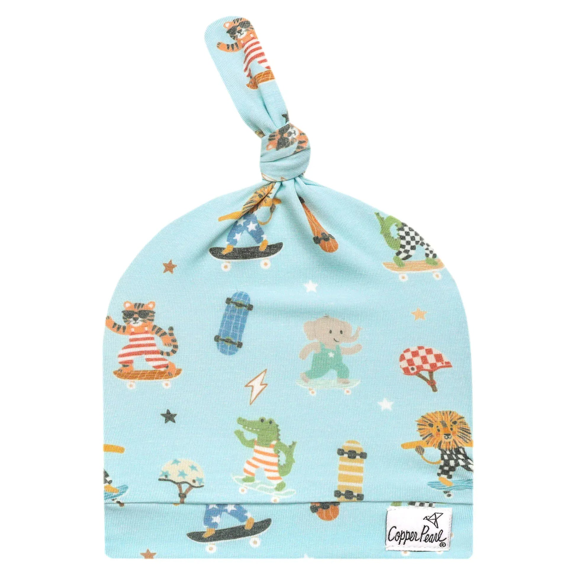 Copper Pearl Baby Tanner Top Knot Hat