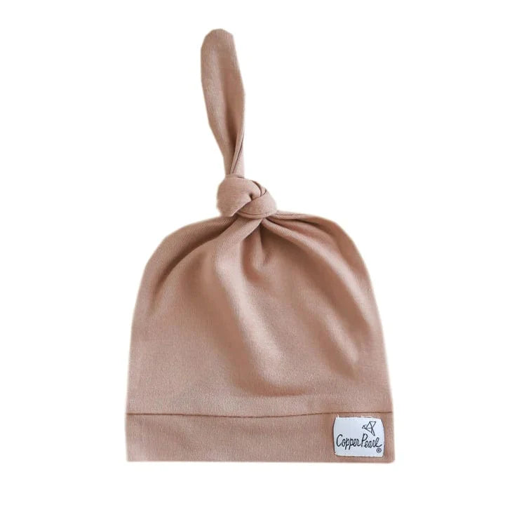 Copper Pearl Hat Pecan Top Knot Hat