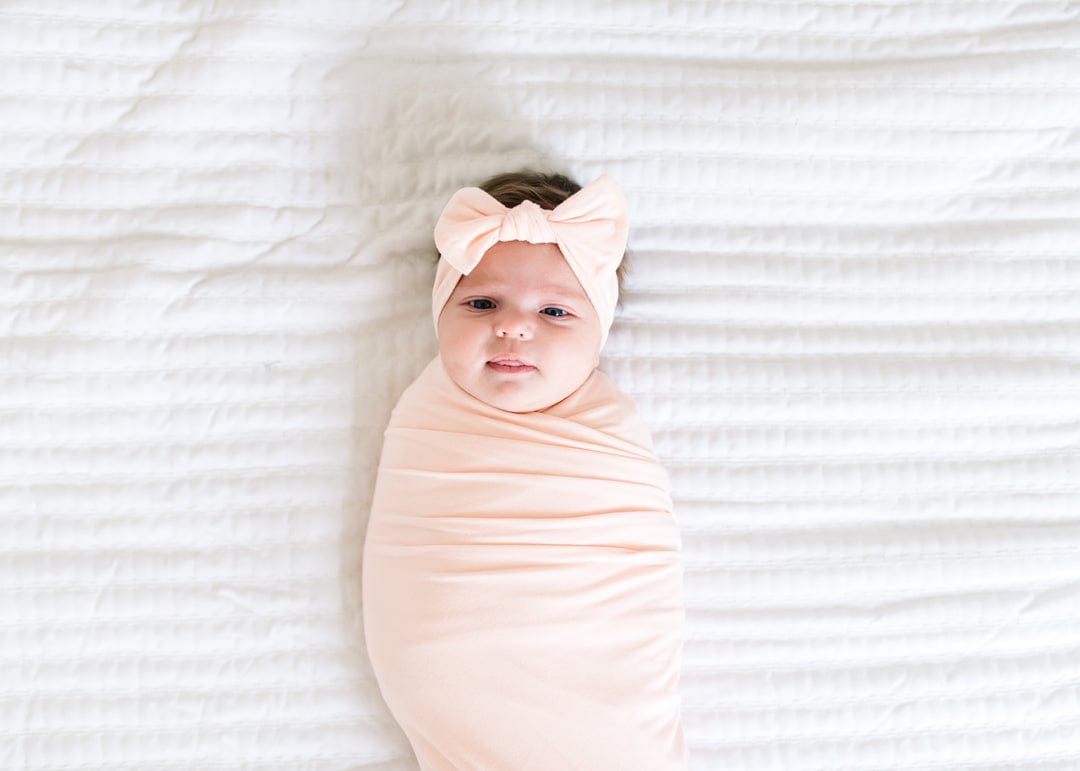 Copper Pearl Headband Blush Knit Headband Bow