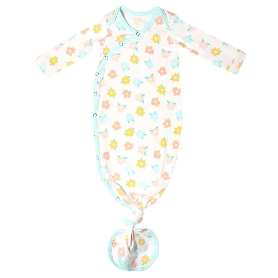 Copper Pearl Sleeping Daisy Newborn Knotted Gown